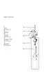 Syr Wasserstandbegrenzer mit mehreren Komponenten, einschließlich Mikroschalter, Schaltelement und Glas-Schwimmer in einem schematischen Diagramm dargestellt.